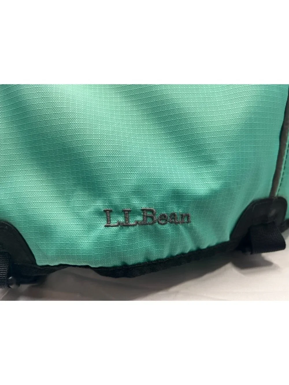 L.L.Bean Teal Black Nylon Messenger Bag Crossbody Travel Organizer